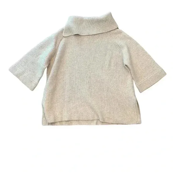 Joules Knitwear Wool Cashmere Knitted Poncho Sweater in Oatmeal Size 8