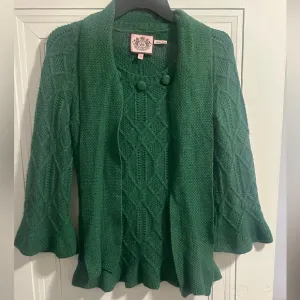 Juicy Couture Vintage Cashmere Wool Y2K Green Textured Sweater Set