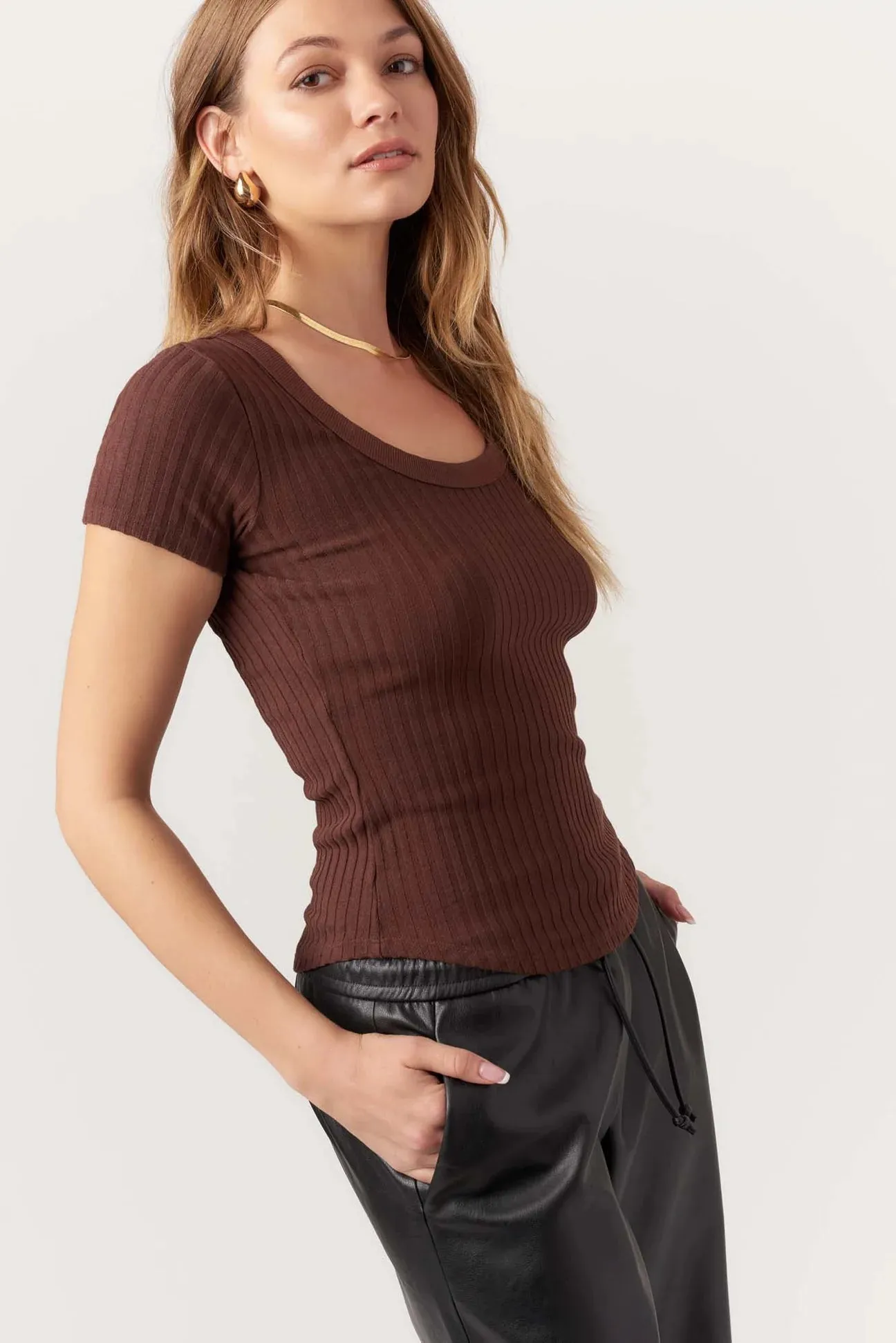 Julie Scoop Rib Tee