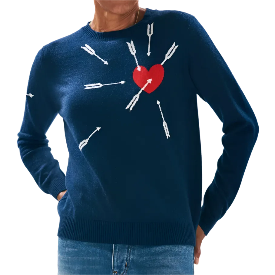 Jumper 1234 London - Love Struck Cashmere Crewneck Sweater - Navy