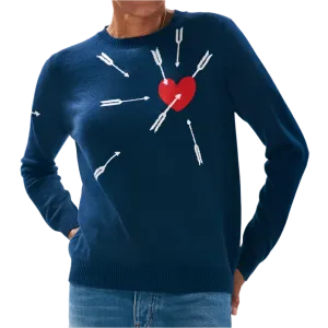 Jumper 1234 London - Love Struck Cashmere Crewneck Sweater - Navy