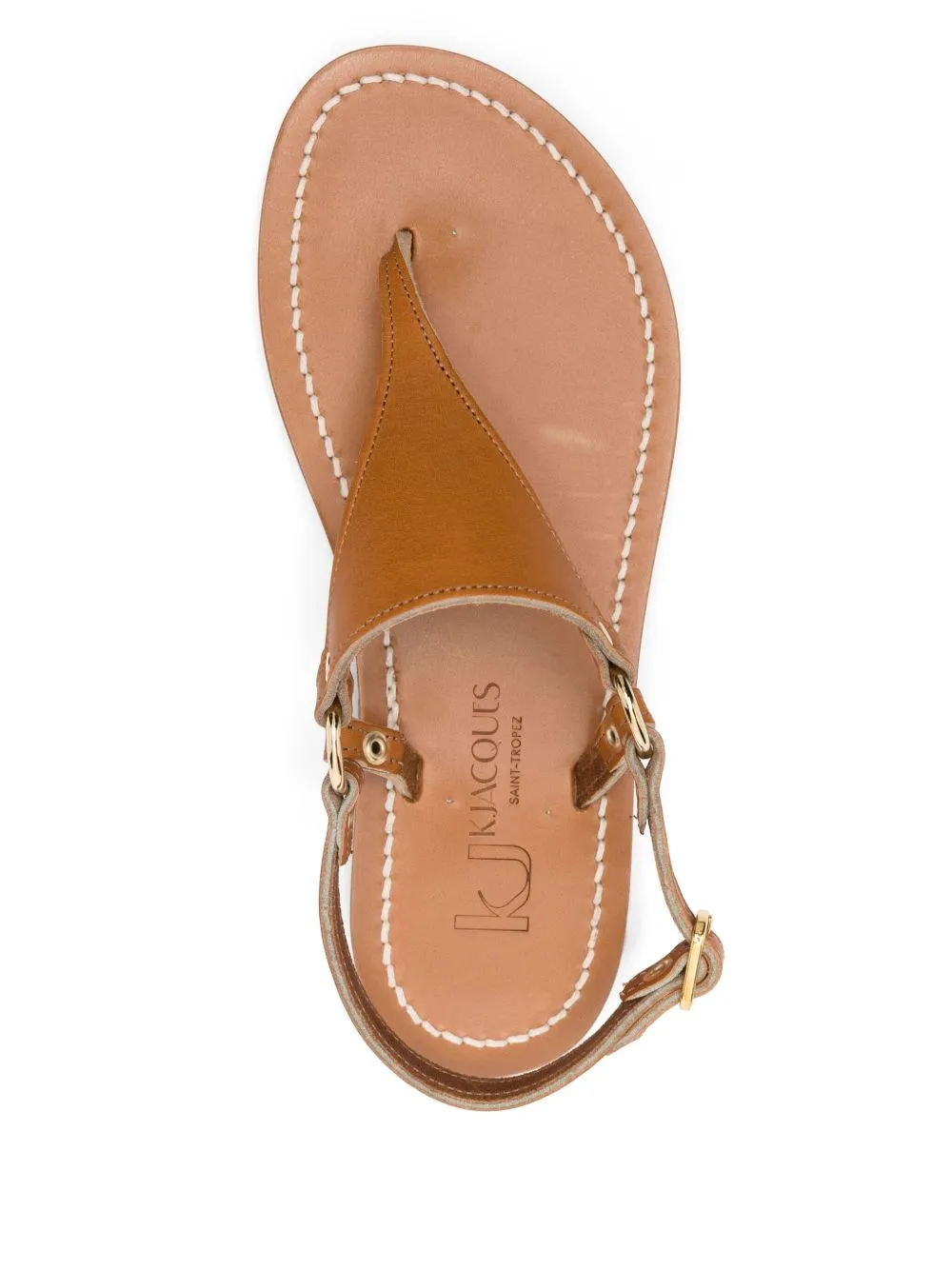 K. Jacques St Tropez Leather Sandals - Brown