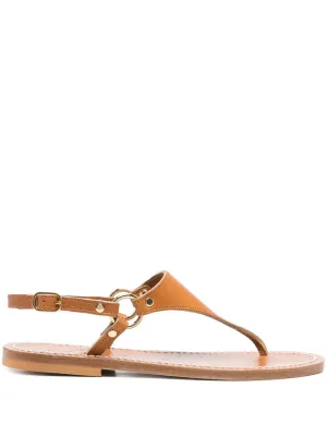 K. Jacques St Tropez Leather Sandals - Brown