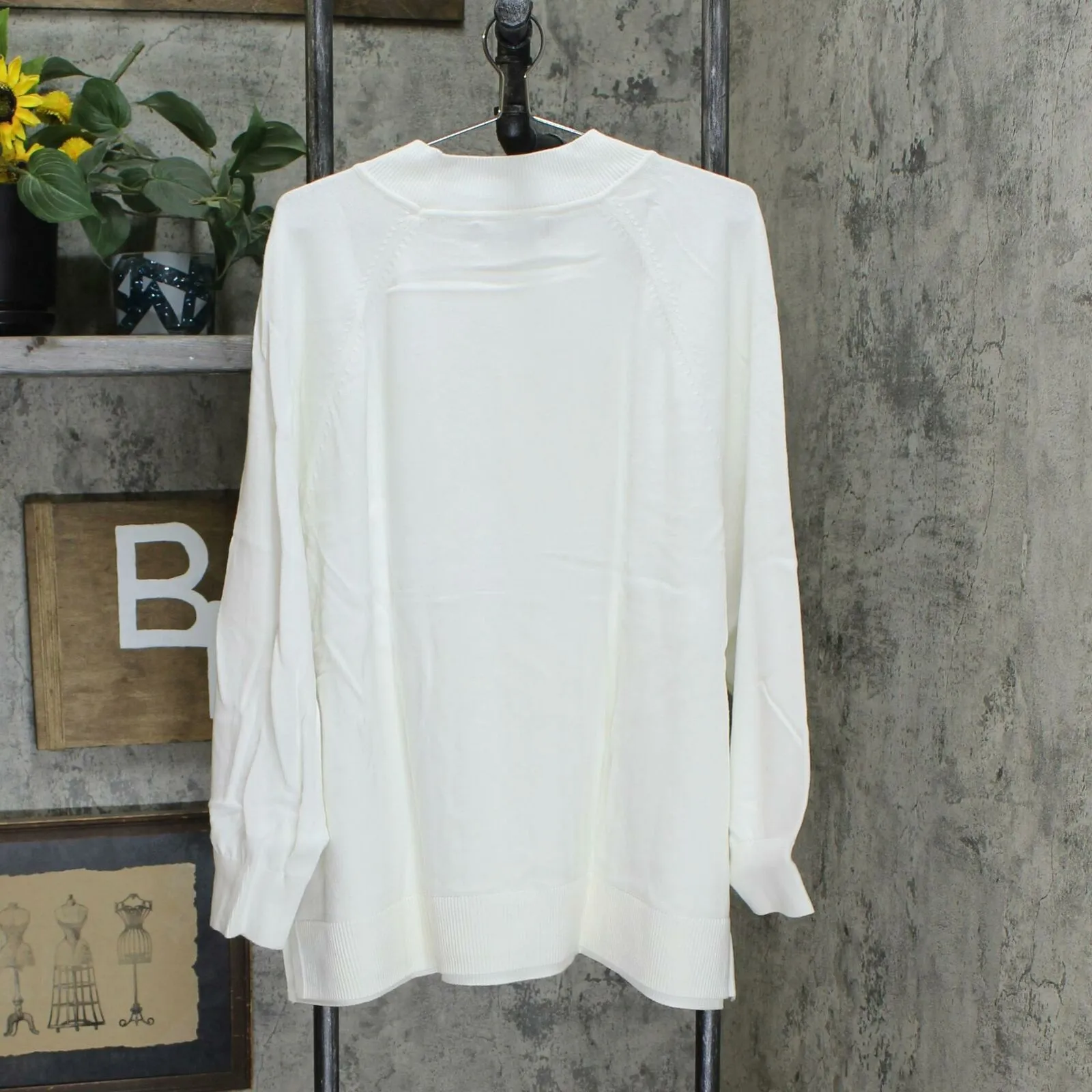 Karen Scott Plus Size All Cotton Mock Neck Cable Knit Sweater