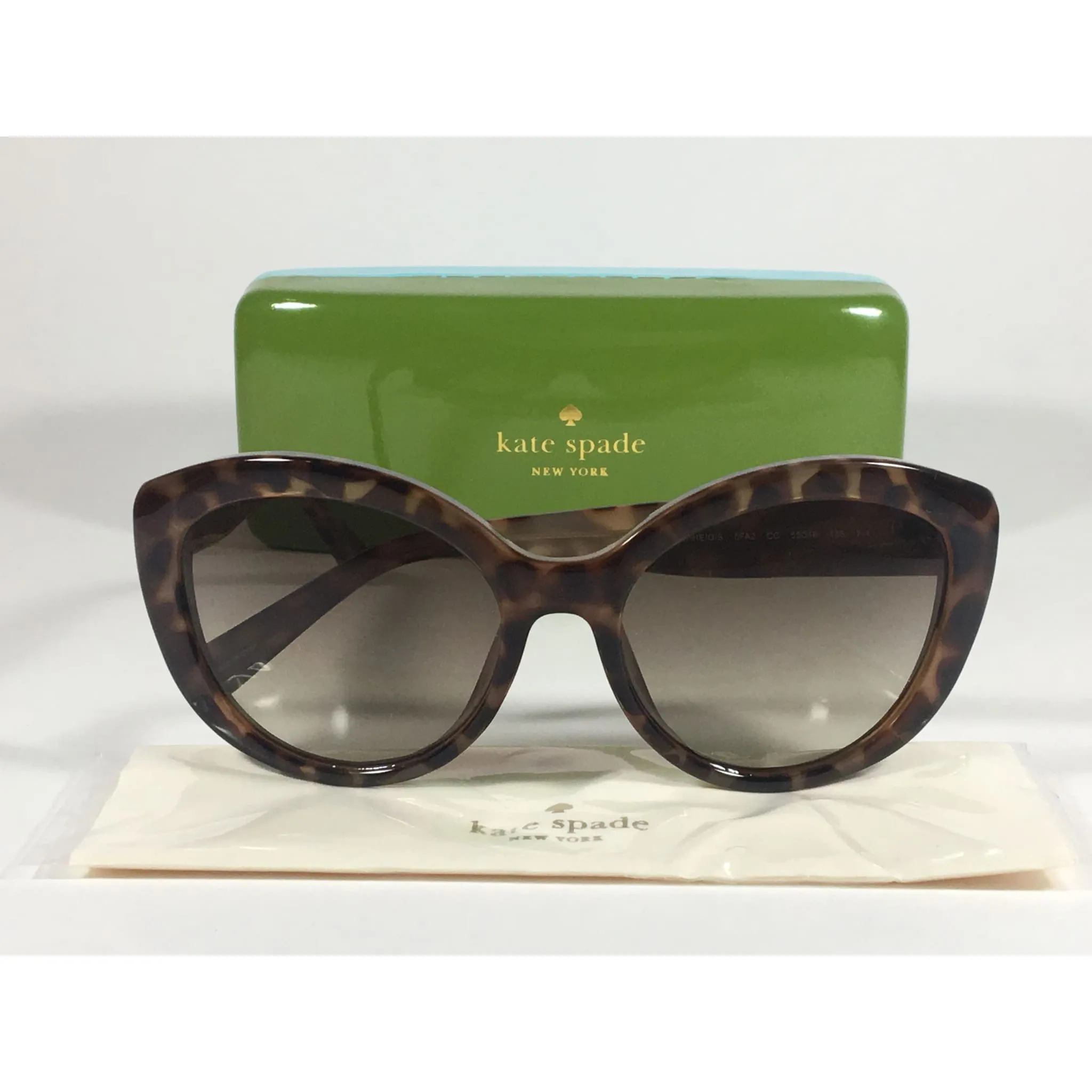 Kate Spade Sherrie Cat Eye Sunglasses Brown Tortoise Frame Brown Gradient Lens 0FA2 CC