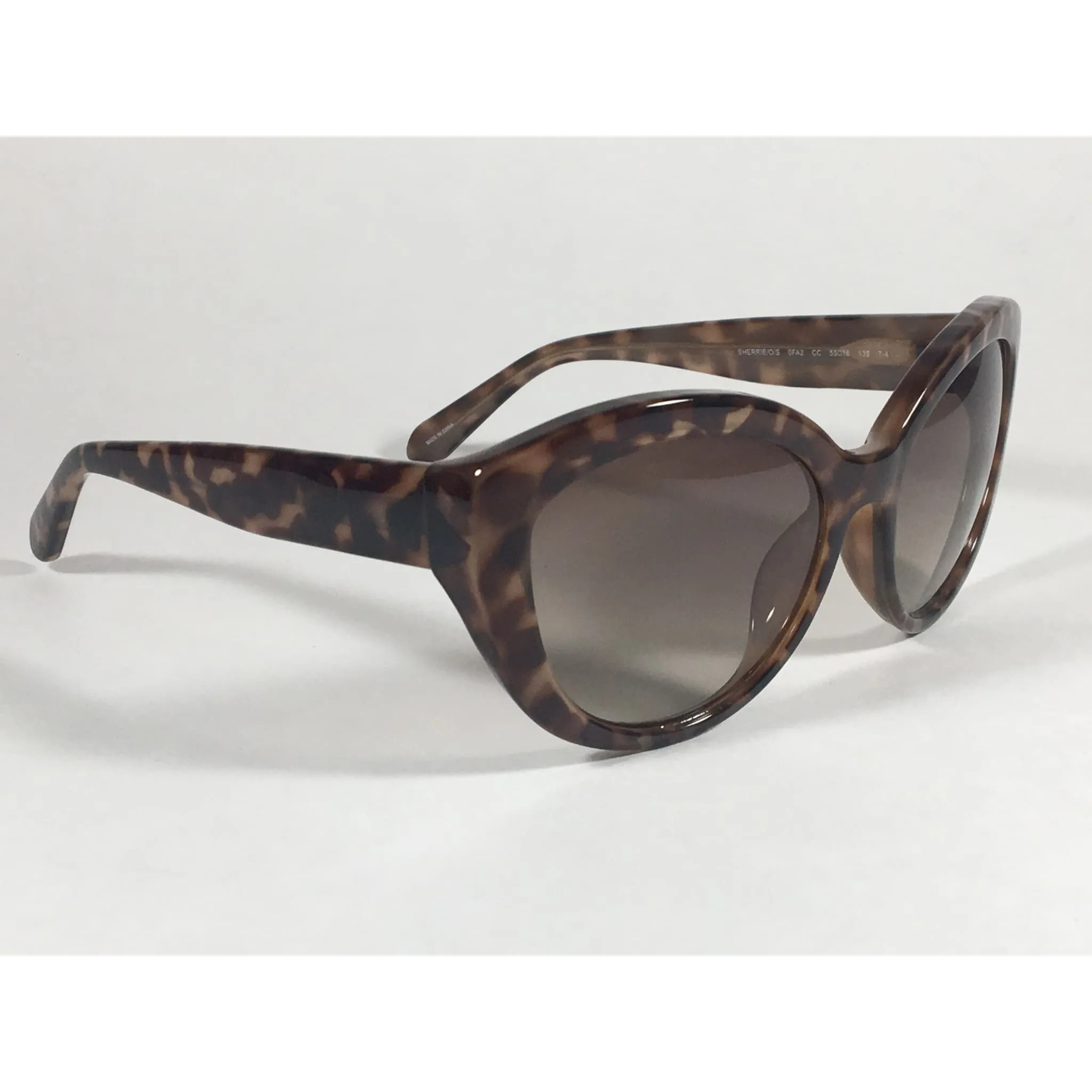 Kate Spade Sherrie Cat Eye Sunglasses Brown Tortoise Frame Brown Gradient Lens 0FA2 CC