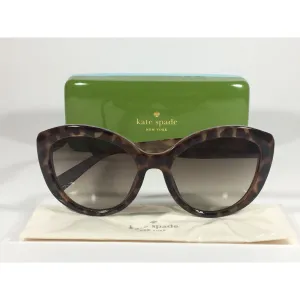 Kate Spade Sherrie Cat Eye Sunglasses Brown Tortoise Frame Brown Gradient Lens 0FA2 CC
