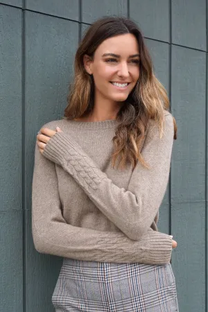 Kayden Crewneck Cashmere Sweater - Brown