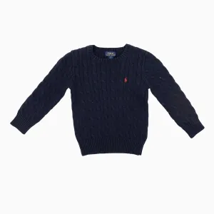 Kid's Cable Knit Cotton Sweater