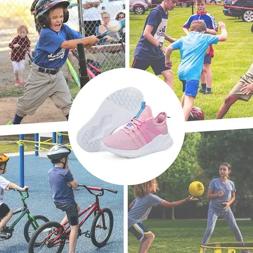 Kids Sneakers Running Tennis Athletic Shoes Pink & Blue -- KKOMEFORME