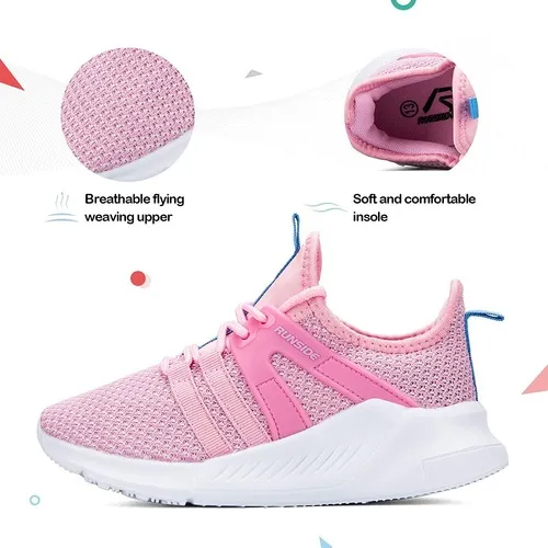 Kids Sneakers Running Tennis Athletic Shoes Pink & Blue -- KKOMEFORME