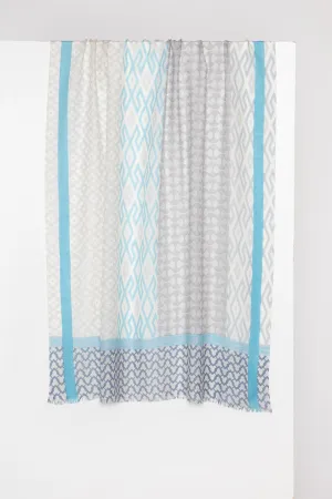 Kinross Island Geo Print Scarf in Surf