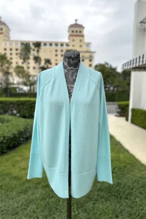 Kinross Rib Trim Cardigan in Aquatic
