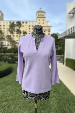 Kinross Splitneck Crew in Lavender