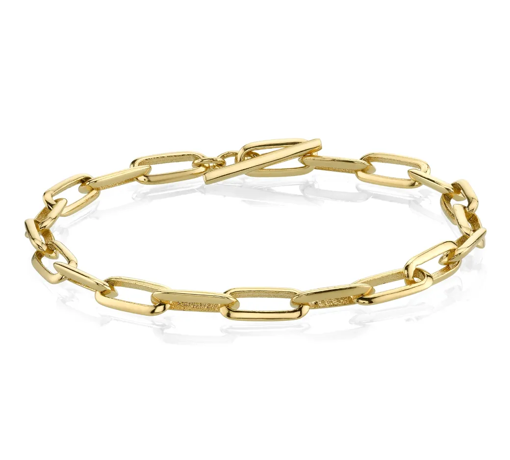 Knife Edge Oval Link Chain Bracelet