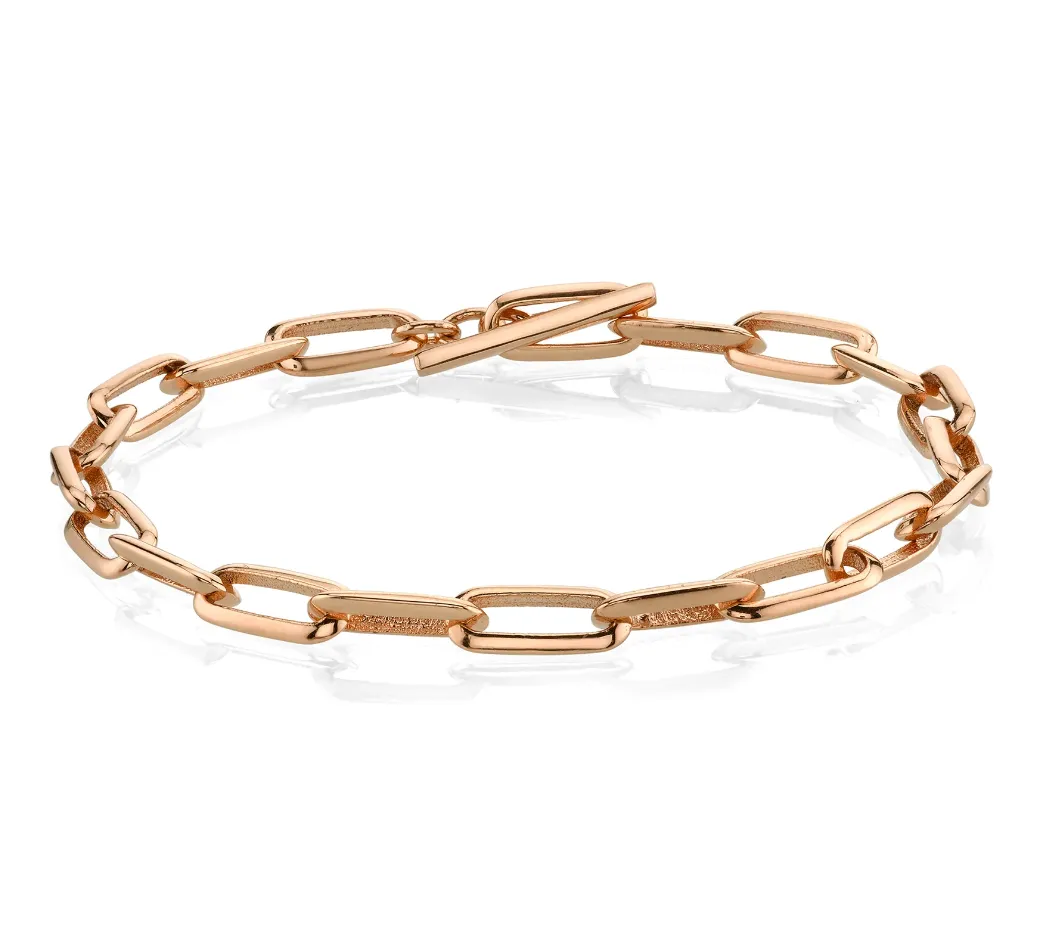 Knife Edge Oval Link Chain Bracelet