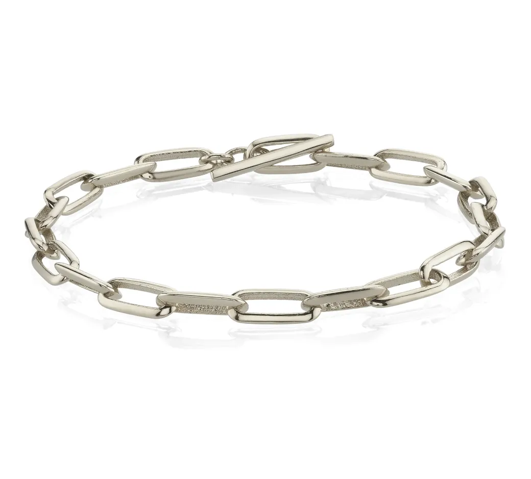Knife Edge Oval Link Chain Bracelet