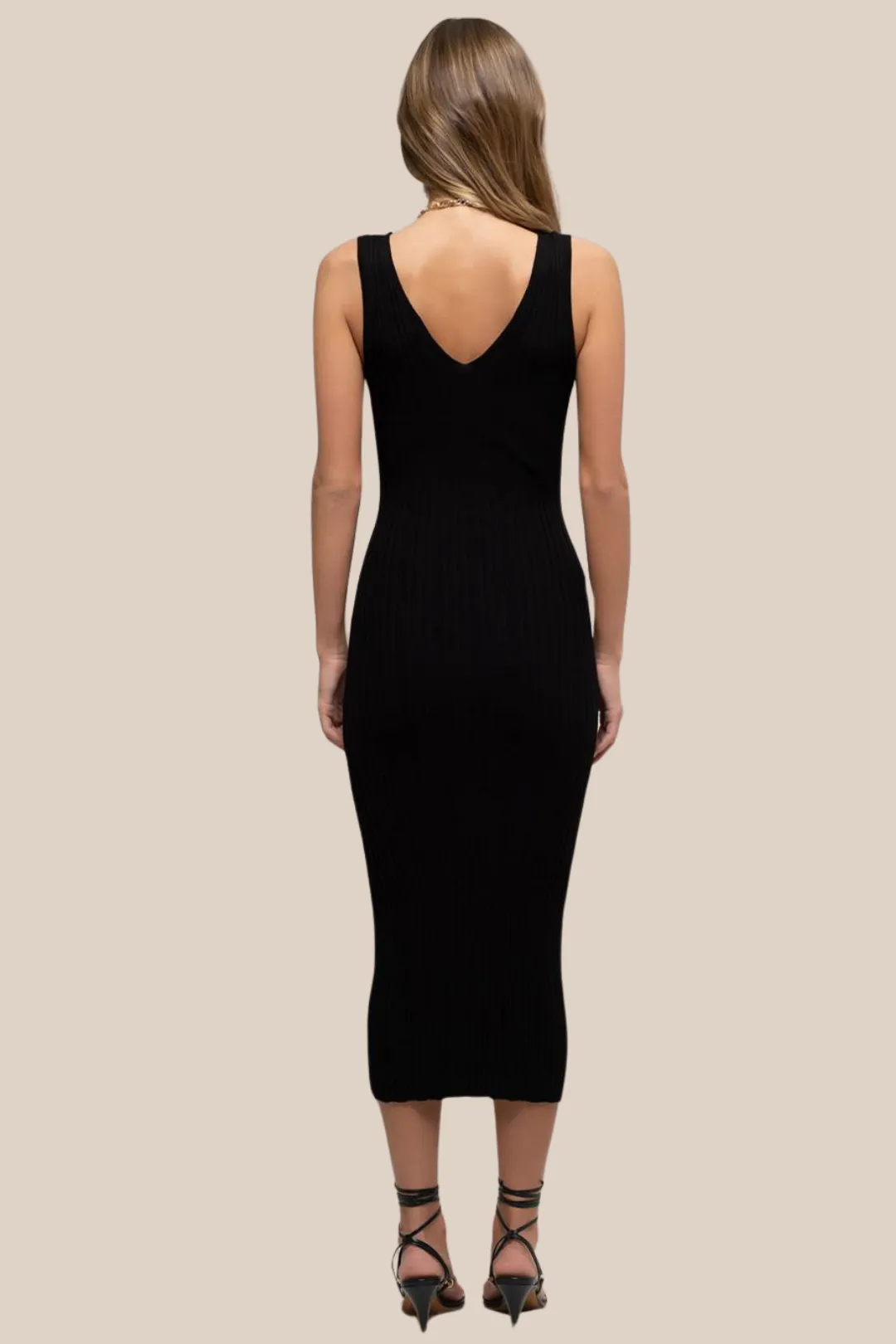 KORSA MIDI DRESS - BLACK