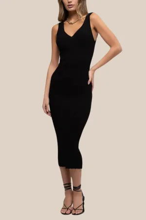 KORSA MIDI DRESS - BLACK