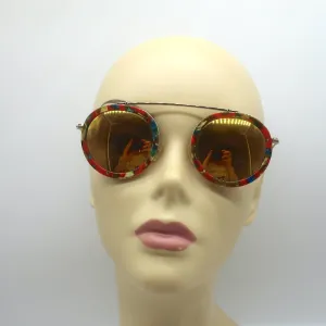 Krewe Conti Mirrored Round Sunglasses Carnevale/Gold