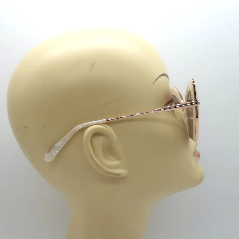 Krewe Octavia Oversize Mirrored Sunglasses Pearl/Rose Gold