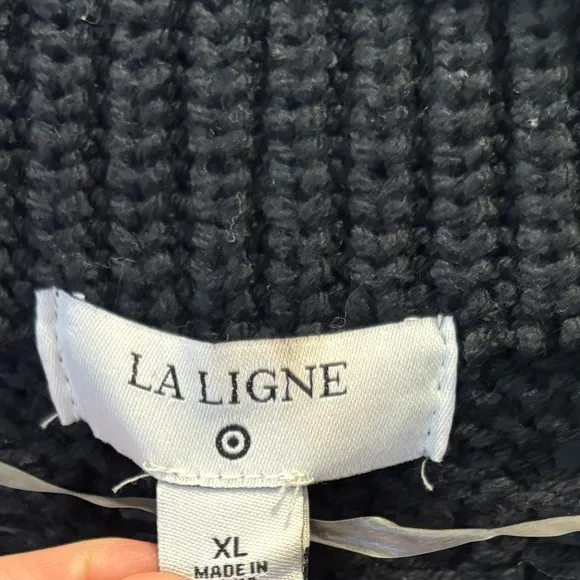 La Ligne x Target Striped Cable Knit 1/4 Zip Sweater
