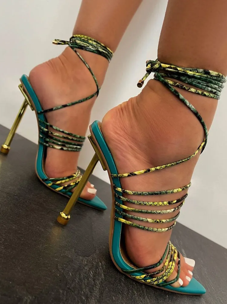 Lace-up Cross Strap Sandals