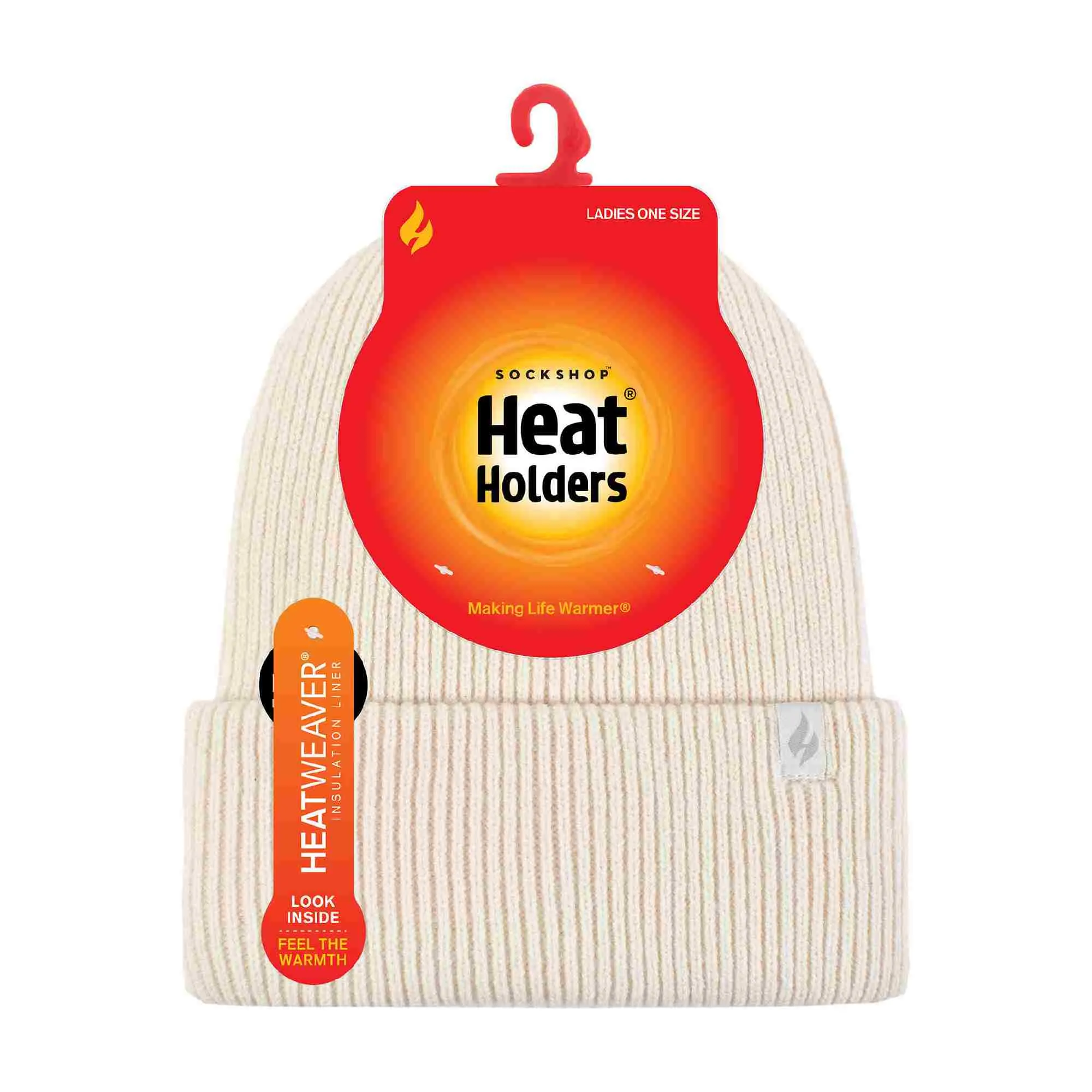 Ladies Fleece Lined Ribbed Thermal Turnover Hat for Winter