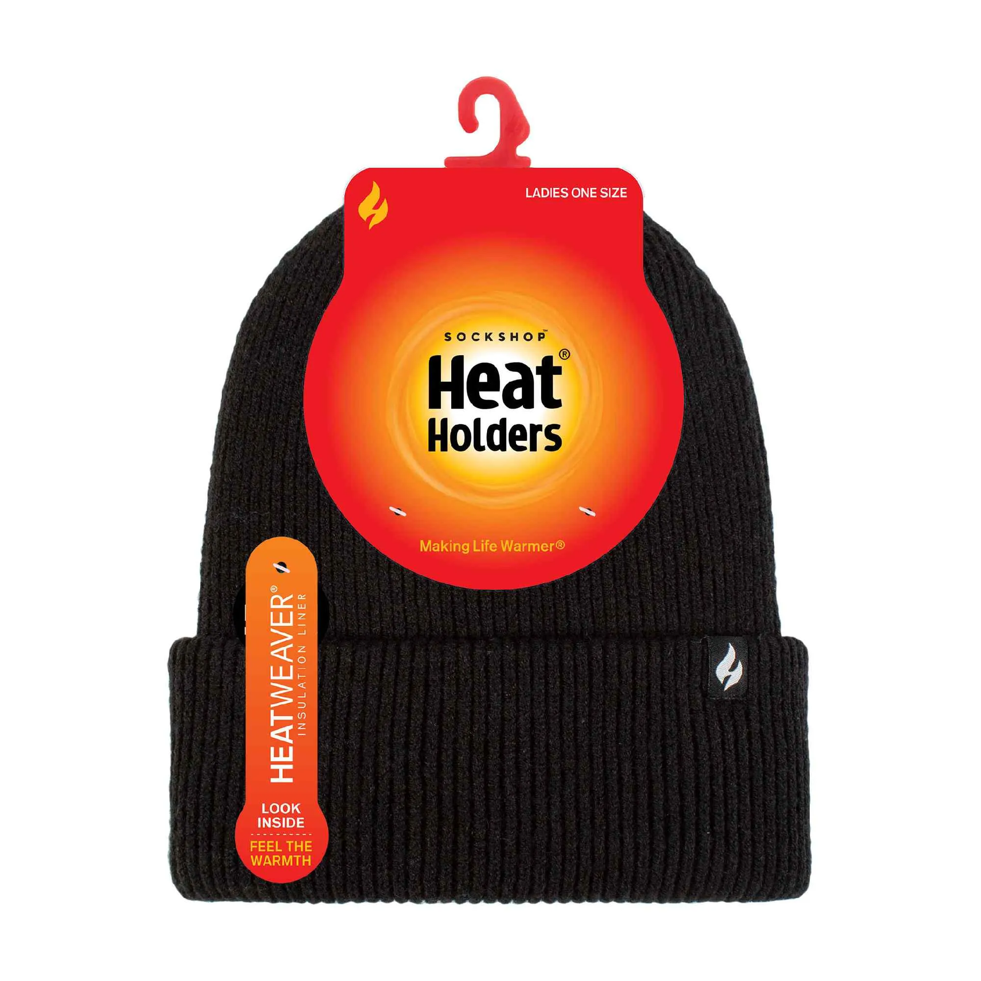Ladies Fleece Lined Ribbed Thermal Turnover Hat for Winter