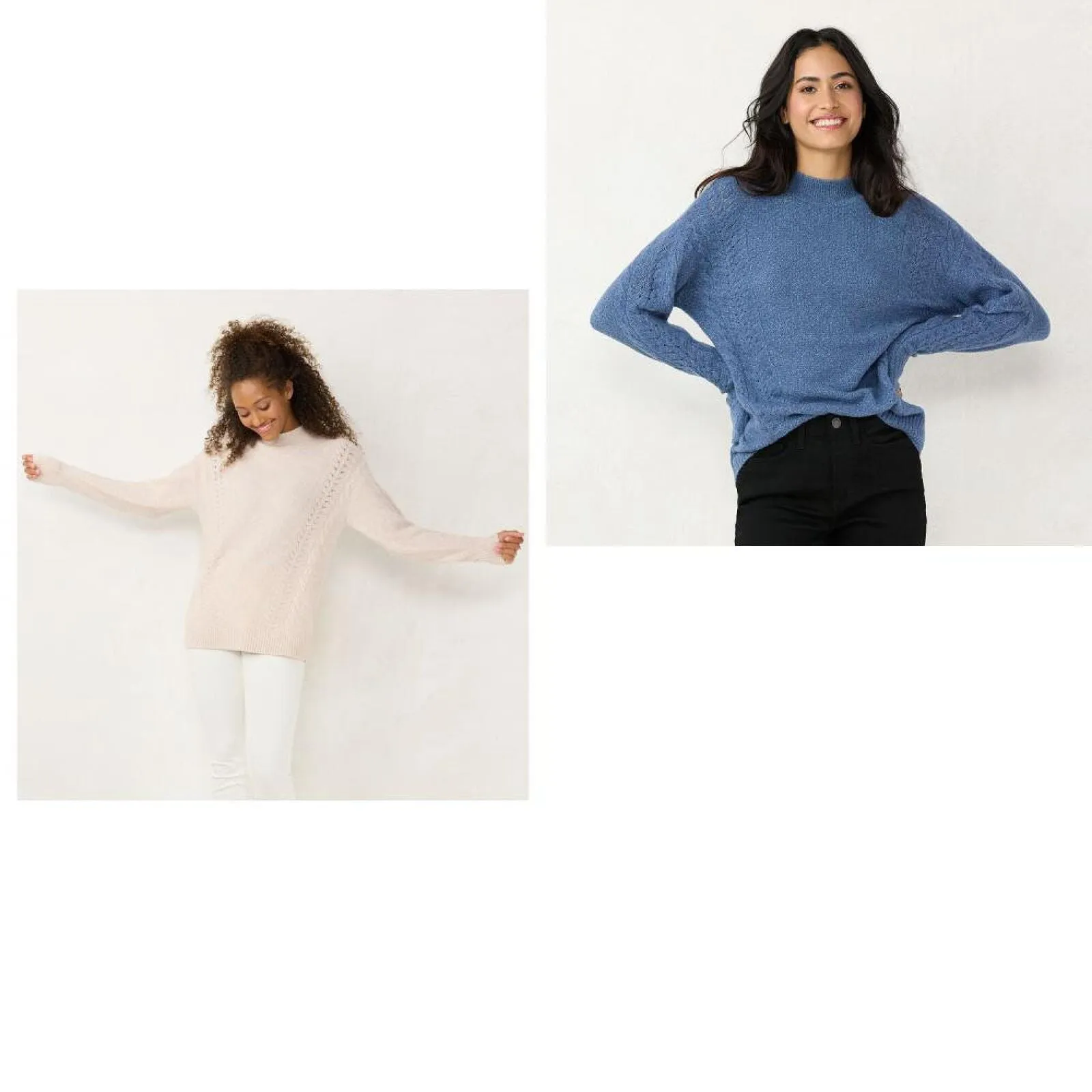 Lc Lauren Conrad Womens Cable-Knit Mockneck Sweater WL23S014RS