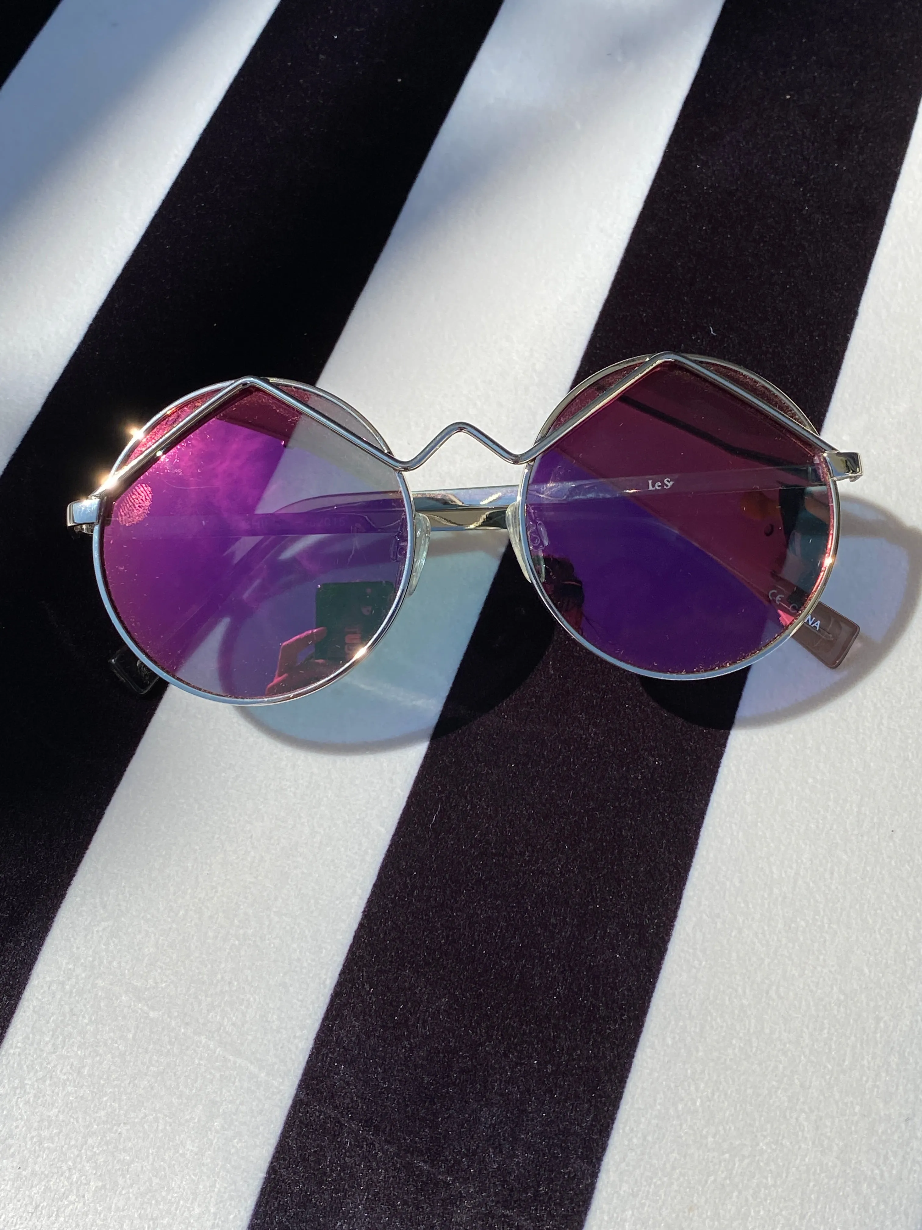 Le Specs Round Mirrored Sunnies