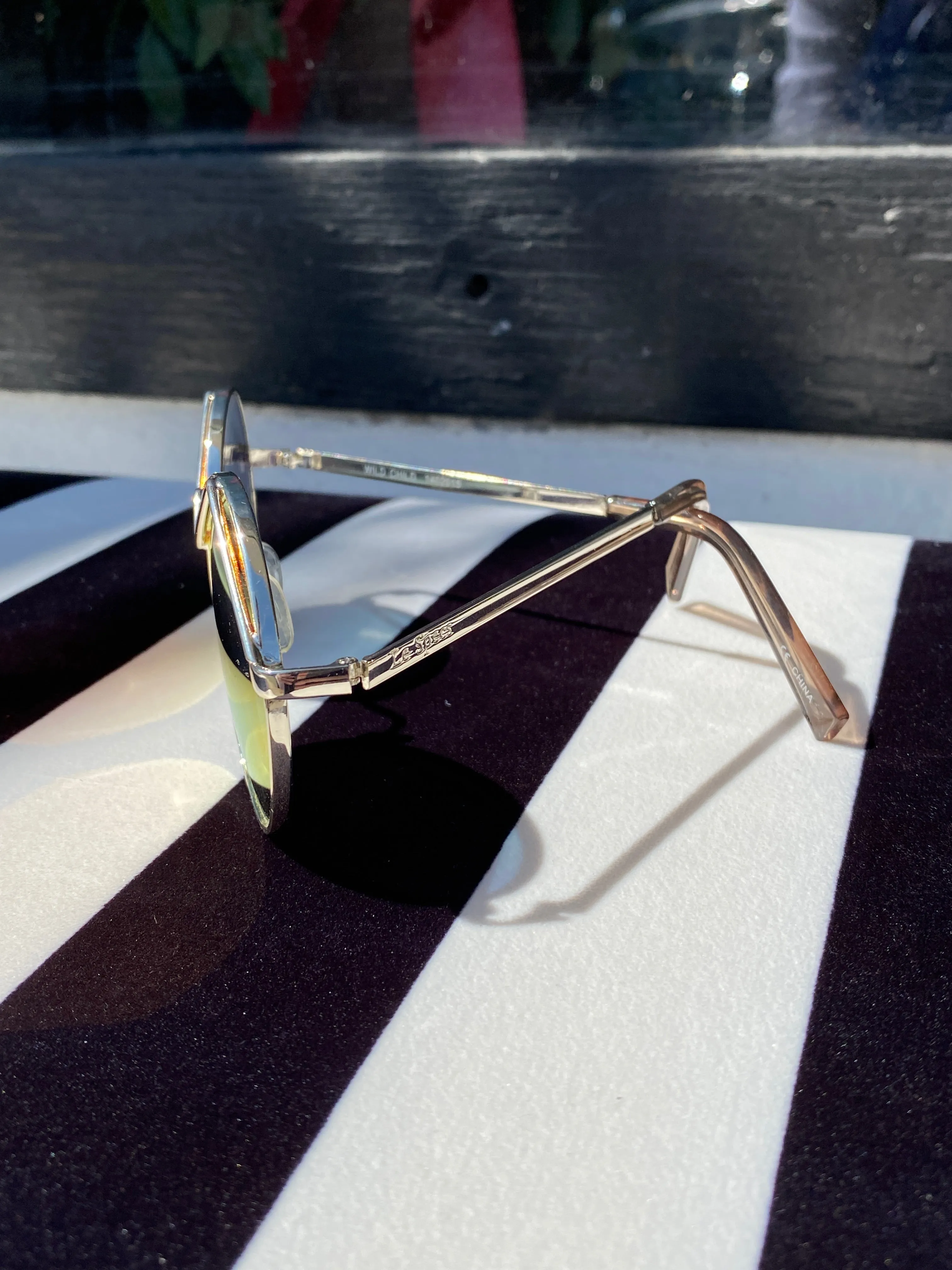 Le Specs Round Mirrored Sunnies
