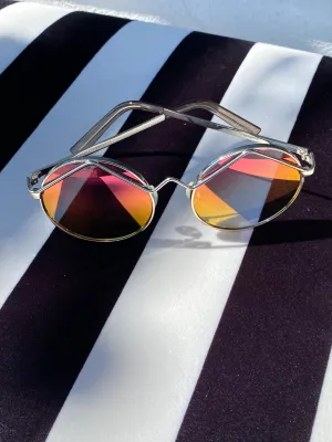 Le Specs Round Mirrored Sunnies