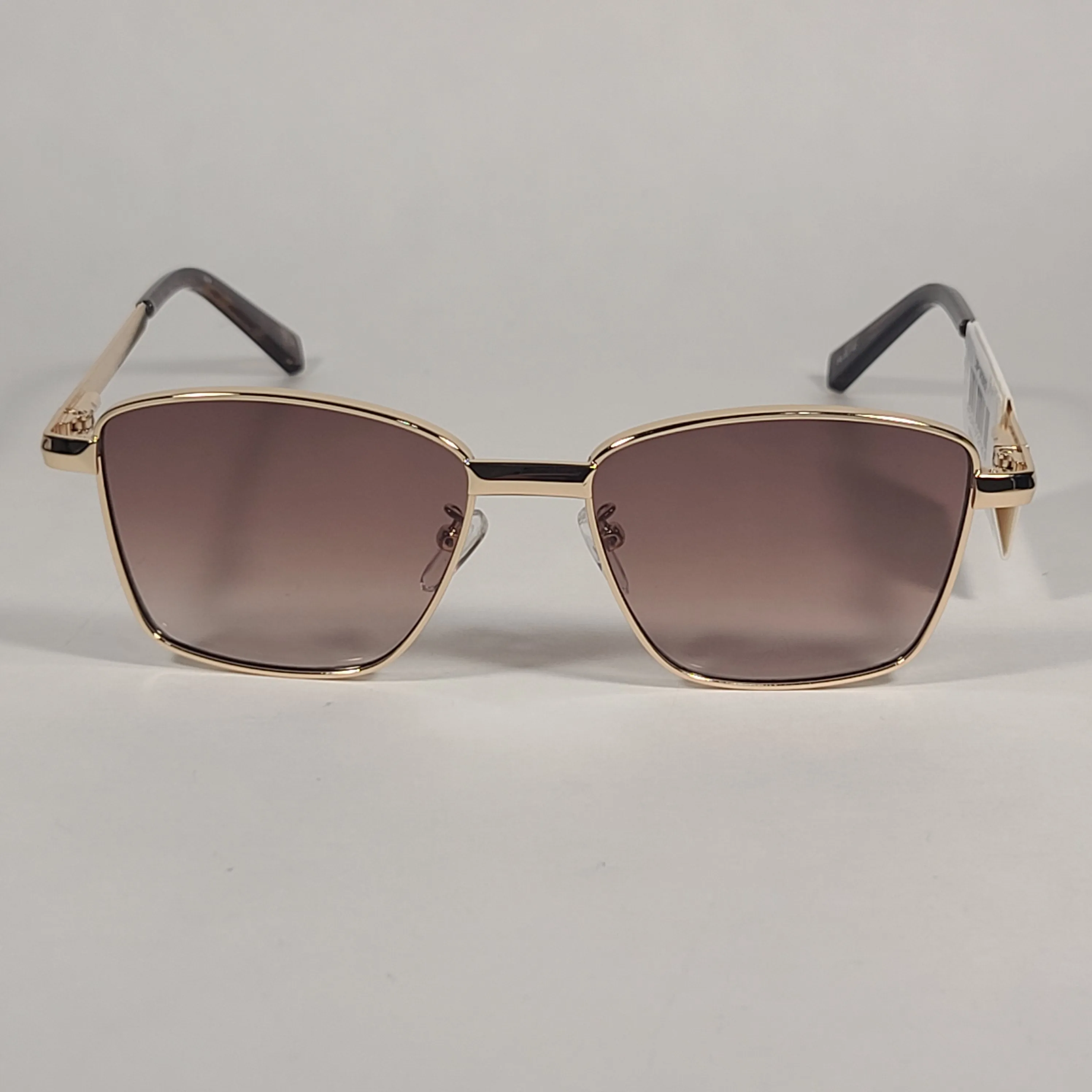 Le Specs Supastar Square Sunglasses Bright Gold Metal Frame Brown Gradient Lens LSP1902057