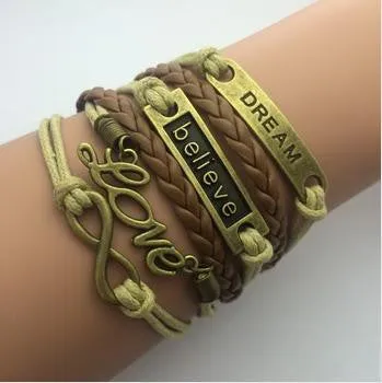 Leather Multilayer Double Infinite Bracelets