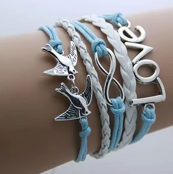 Leather Multilayer Double Infinite Bracelets