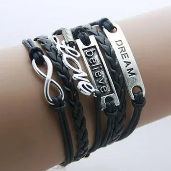 Leather Multilayer Double Infinite Bracelets