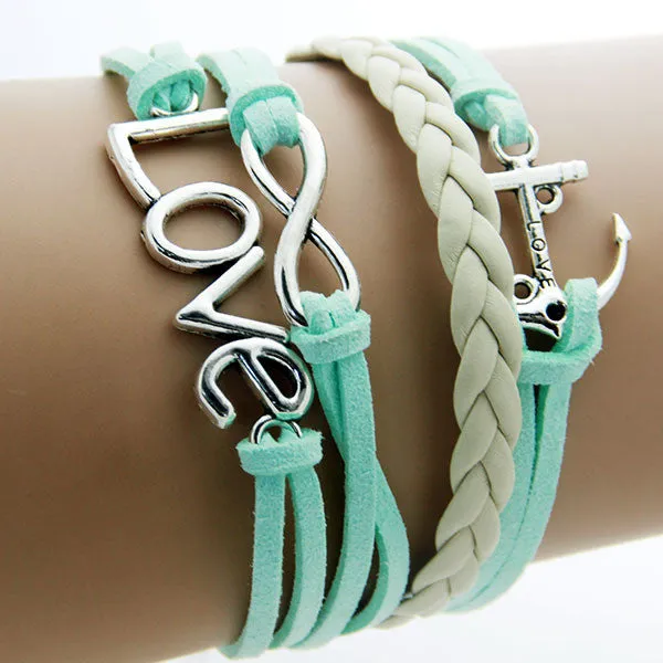 Leather Multilayer Double Infinite Bracelets