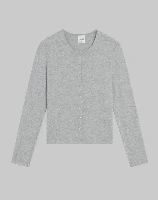 Leset Lauren Classic Cardigan - Grey Melange