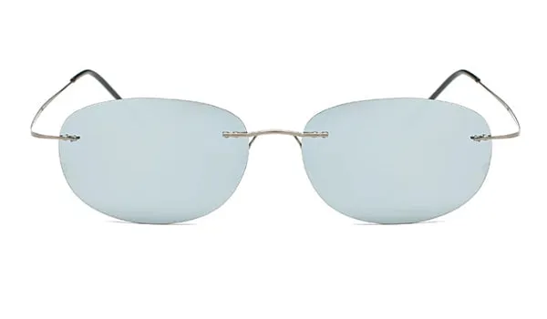 Lightweight Oval Silver Sunglasses for Men - Classy Style  Comfort