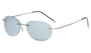 Lightweight Oval Silver Sunglasses for Men - Classy Style  Comfort