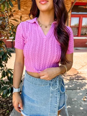 Lilac Cable Knit