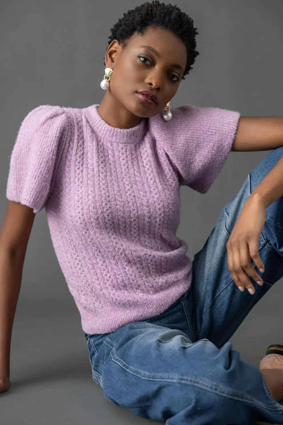 Lilla P Flutter Sleeve Sweater