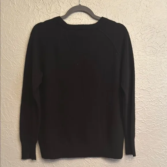 Lord &amp; Taylor Cashmere Womens Black Sequin Crewneck Sweater size M