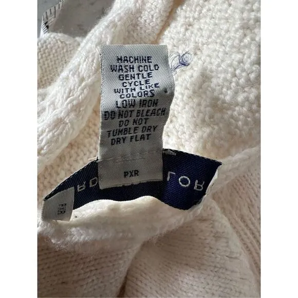 Lord &amp; Taylor Women’s Drape Open Front Cardigan Sweater Cream Size Large