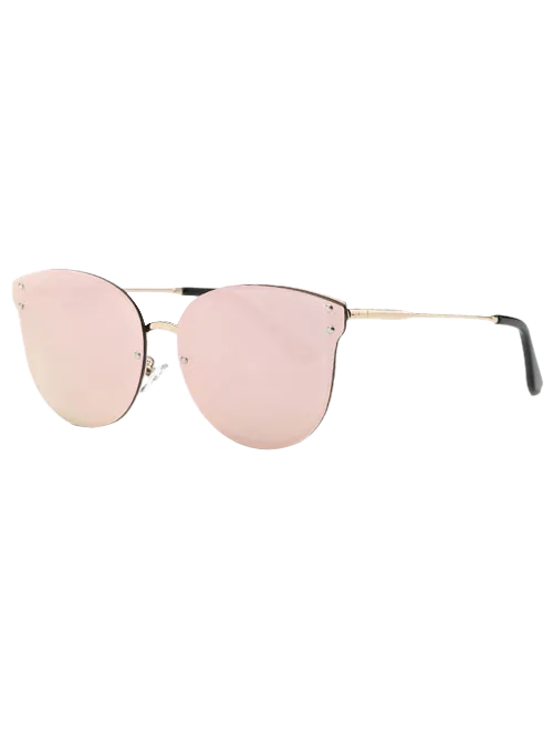 Lovely Pink Frameless Mirrored Sunglasses