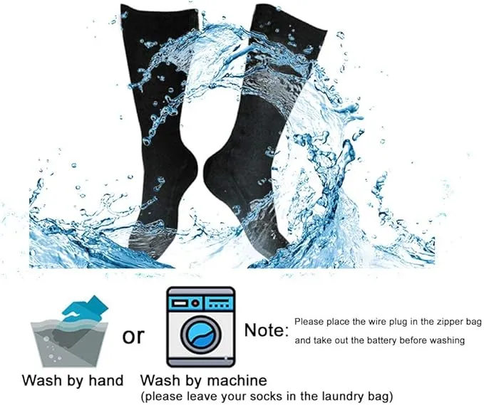 LPCRILLY Rechargeabel Electric Heated Socks ,3.7V Lower Safety Voltage Battery Powered Heating Hosiery For Men and Women, Riding Motorcycle and Bicycle Camping Hiking Fishing Skiing In Cold Winter Thermal socks foot warmer