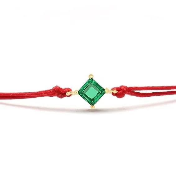 Lucky Green Crystal Red String Protection Bracelet