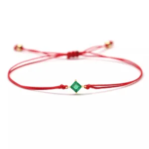 Lucky Green Crystal Red String Protection Bracelet