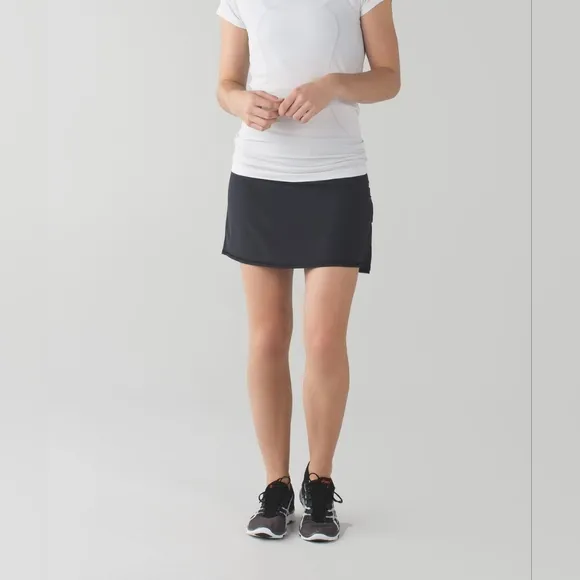 Lululemon Run Pace Setter Skirt Tall Black pickle all tennis Size 8
